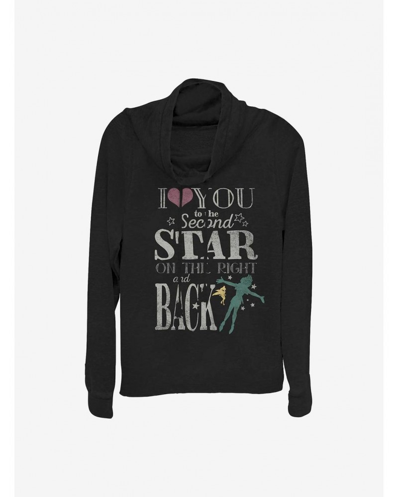 Disney Peter Pan Love You To The Second Star Cowlneck Long-Sleeve Girls Top $17.51 Tops