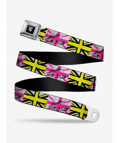 Disney Cruella de Vil Safety Pin Union Jack Seatbelt Belt $12.20 Belts