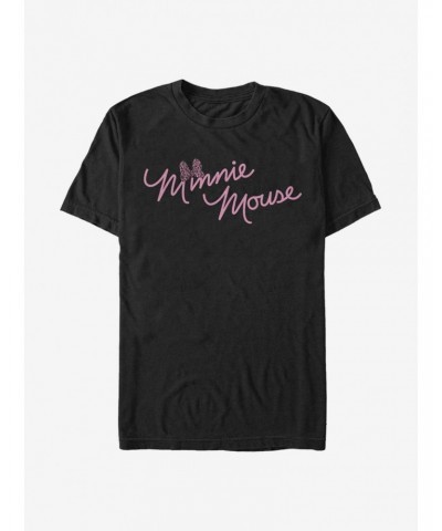 Disney Minnie Mouse Cursive Bow T-Shirt $7.17 T-Shirts