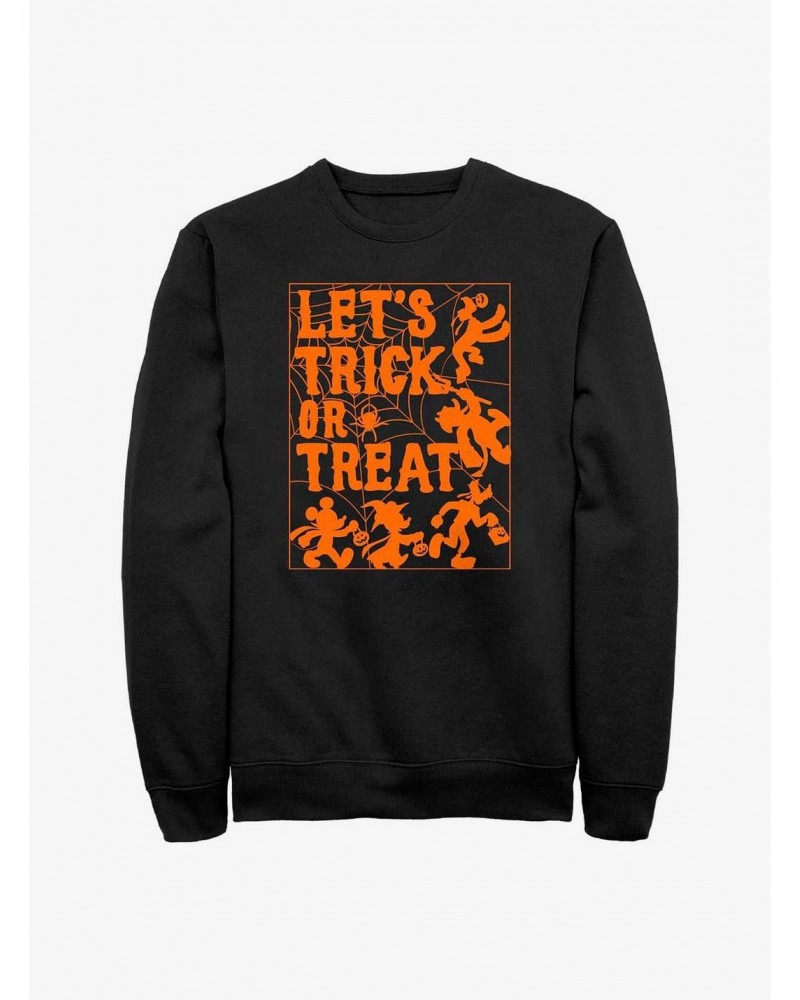 Disney Mickey Mouse Let's Trick or Treat Spiderweb Sweatshirt $13.28 Sweatshirts