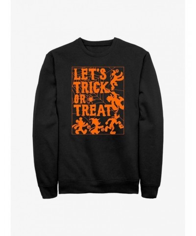 Disney Mickey Mouse Let's Trick or Treat Spiderweb Sweatshirt $13.28 Sweatshirts