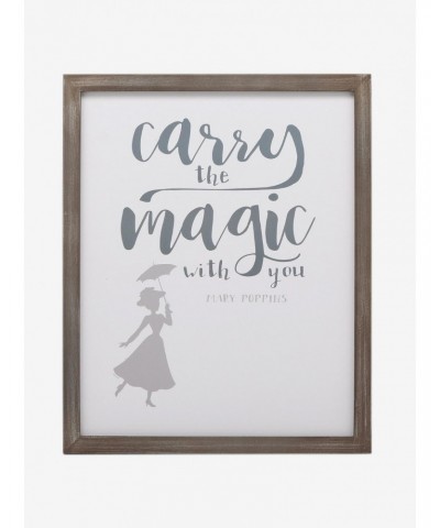 Disney Mary Poppins Carry The Magic Framed Wood Wall Decor $8.96 Décor