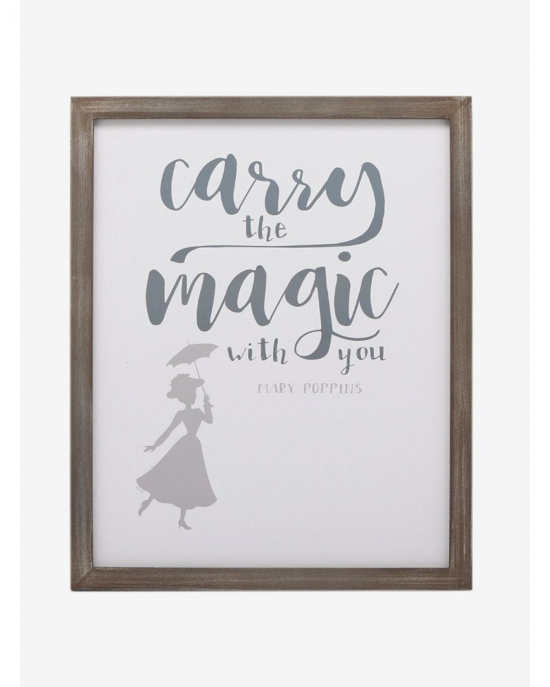 Disney Mary Poppins Carry The Magic Framed Wood Wall Decor $8.96 Décor