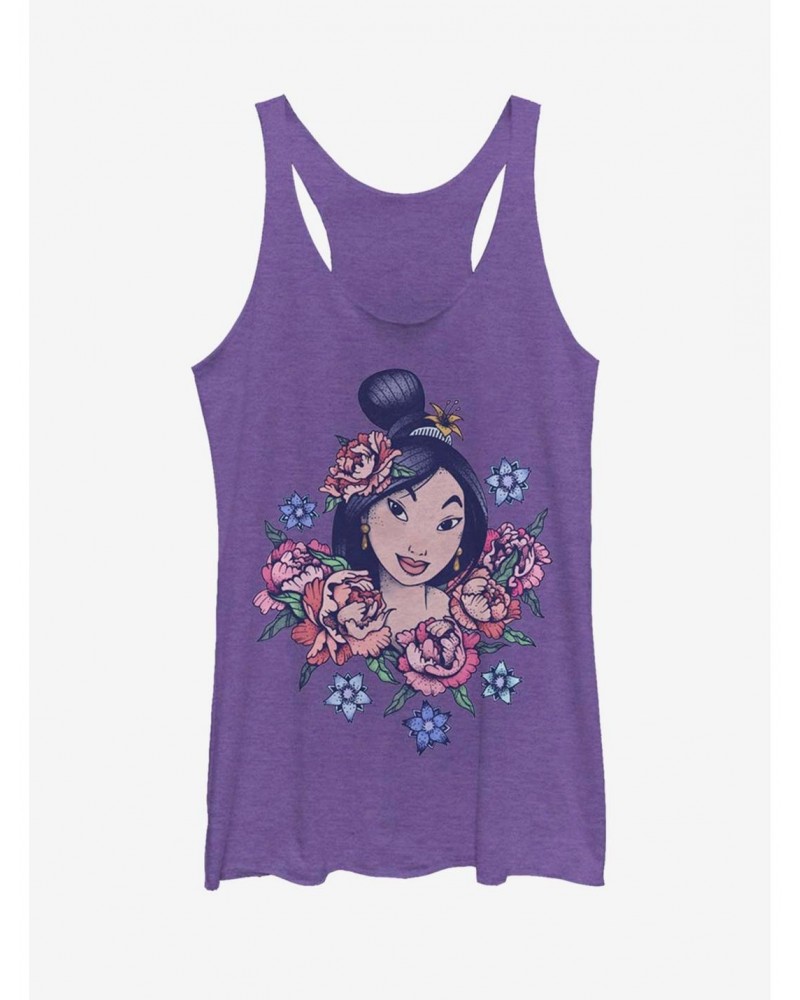 Disney Mulan Floral Portrait Girls Tank $10.36 Tanks