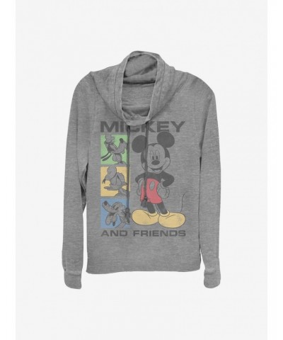 Disney Mickey Mouse Box Seats Cowlneck Long-Sleeve Girls Top $17.51 Tops