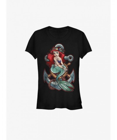 Disney The Little Mermaid Ariel Anchor Girls T-Shirt $8.72 T-Shirts