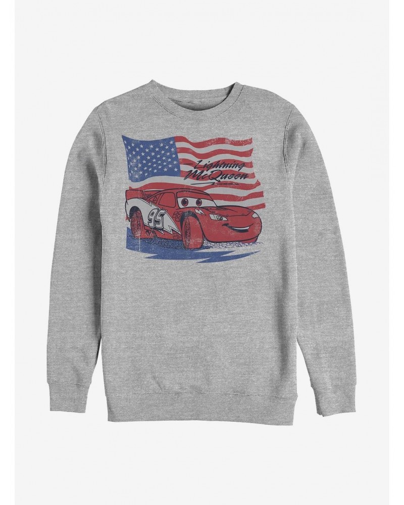 Disney Pixar Cars Lightning Flag Crew Sweatshirt $13.65 Sweatshirts