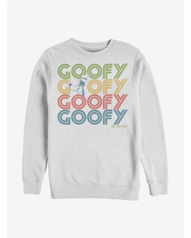 Disney Goofy Retro Stack Goofy Crew Sweatshirt $17.34 Sweatshirts