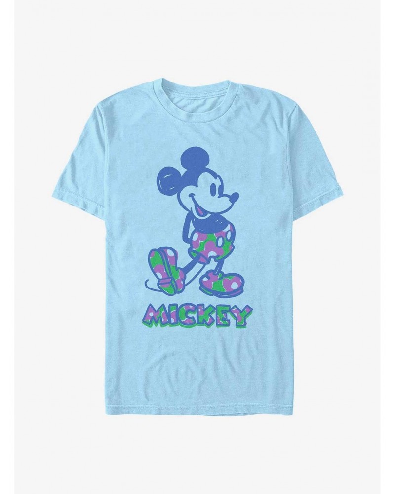 Disney Mickey Mouse Sketch Floral Fill T-Shirt $10.28 T-Shirts