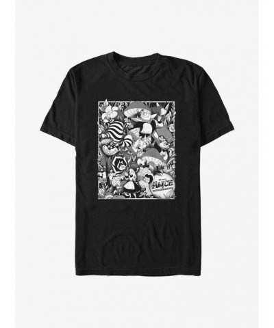 Disney Alice in Wonderland Grayscale Poster Big & Tall T-Shirt $12.56 T-Shirts