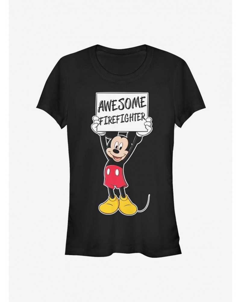 Disney Mickey Mouse Awesome Firefighter Classic Girls T-Shirt $9.21 T-Shirts