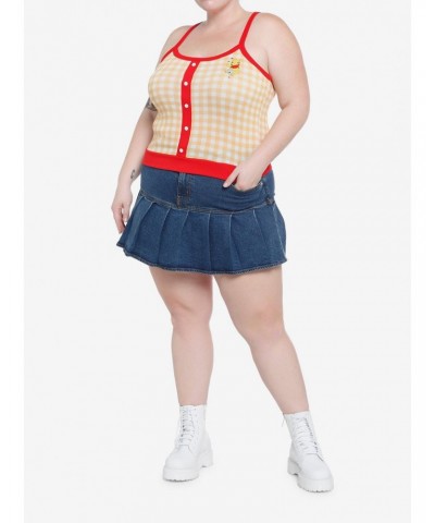 Disney Winnie The Pooh Gingham Girls Sweater Tank Top Plus Size $15.59 Tops