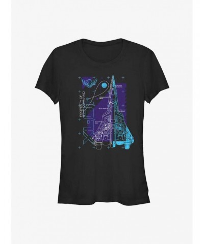 Disney Pixar Lightyear Ship Schematic Girls T-Shirt $11.95 T-Shirts