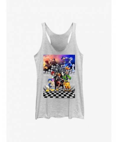 Disney Kingdom Hearts Group Checkers Girls Tank $9.32 Tanks