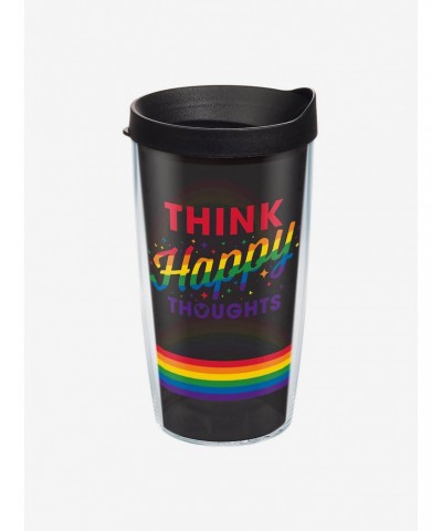 Disney Think Happy Thoughts Rainbow 16oz Classic Tumbler With Lid $10.03 Tumblers