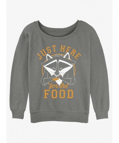 Disney Pocahontas Meeko Here For Food Girls Slouchy Sweatshirt $12.18 Sweatshirts