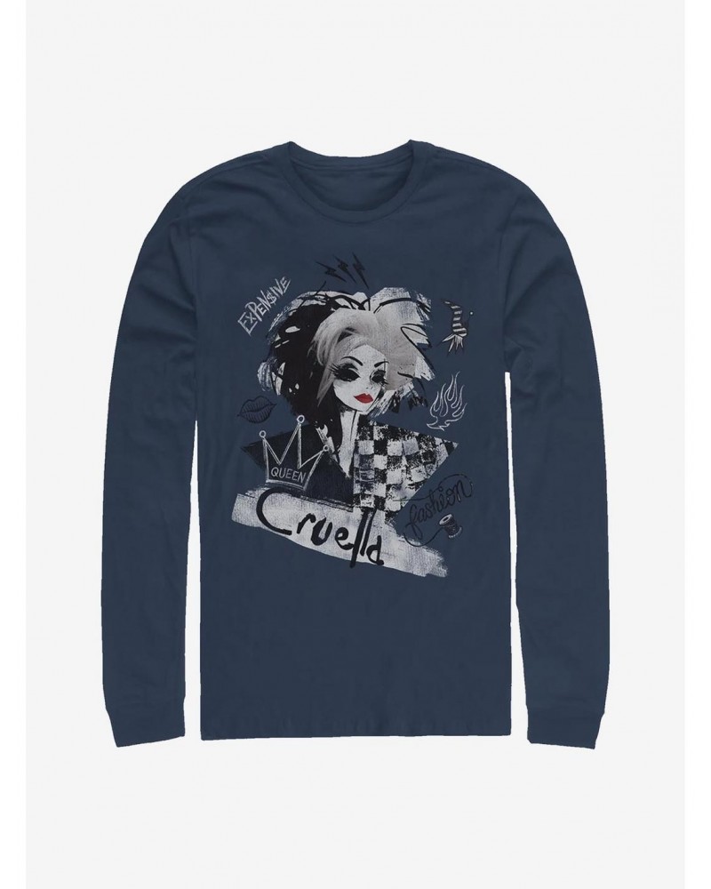 Disney Cruella Artsy Cruella Long-Sleeve T-Shirt $15.13 T-Shirts