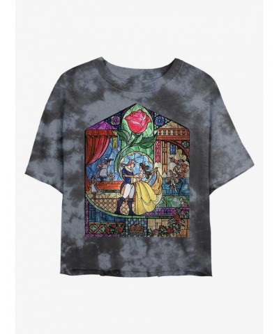 Disney Beauty and the Beast Glass Beauty Tie-Dye Girls Crop T-Shirt $12.72 T-Shirts