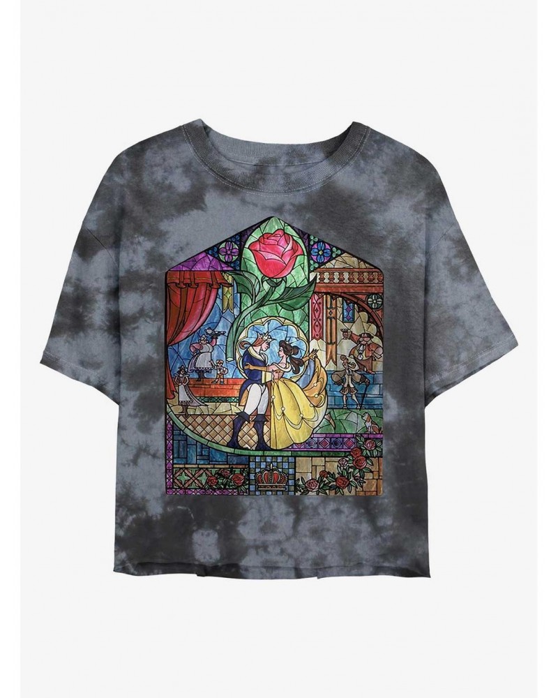 Disney Beauty and the Beast Glass Beauty Tie-Dye Girls Crop T-Shirt $12.72 T-Shirts