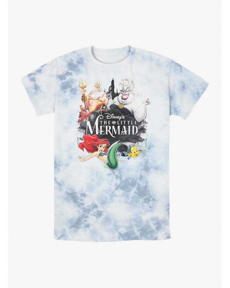 Disney The Little Mermaid Watercolor Poster Tie-Dye T-Shirt $12.69 T-Shirts