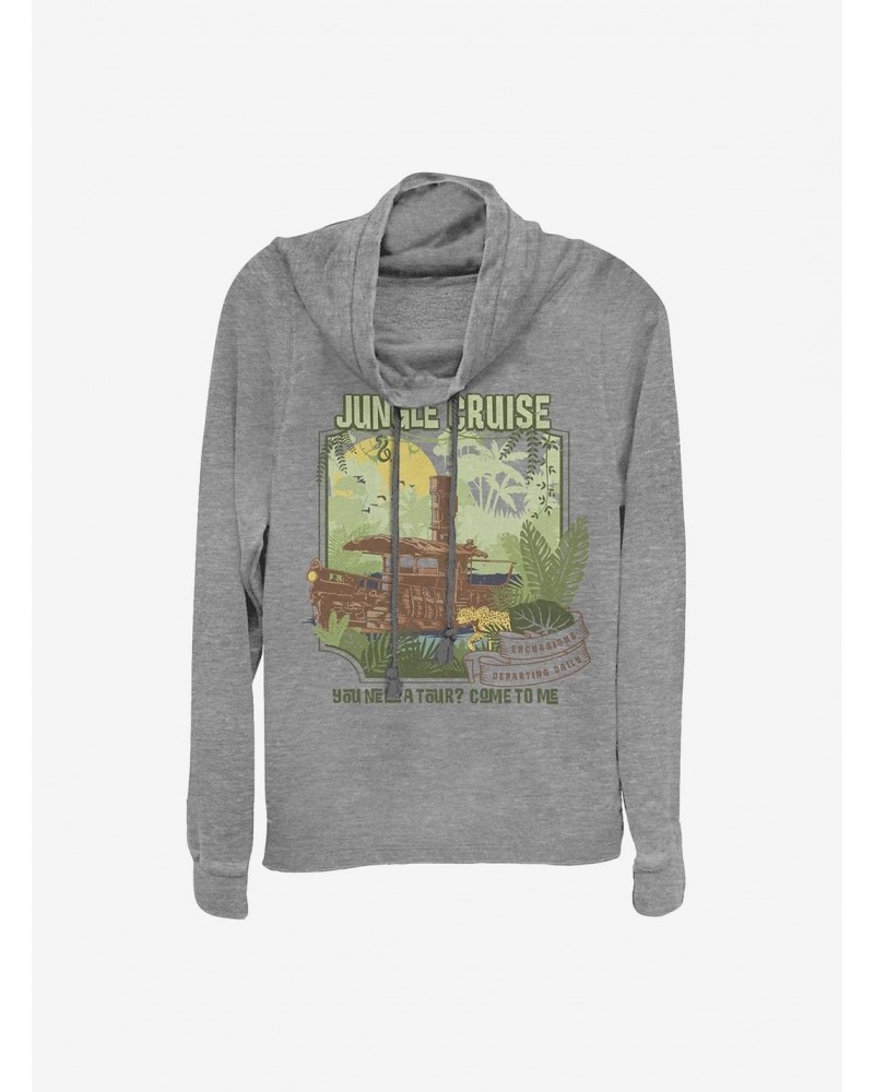 Disney Jungle Cruise Daily Tours Cowlneck Long-Sleeve Girls Top $13.92 Tops