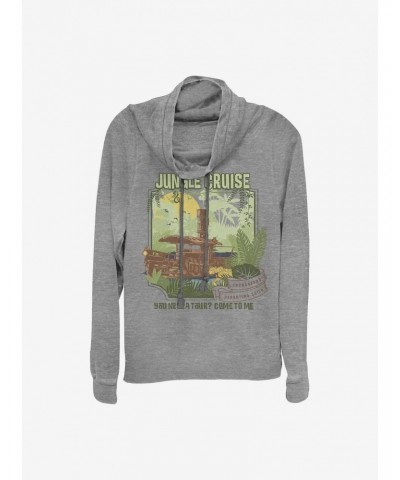 Disney Jungle Cruise Daily Tours Cowlneck Long-Sleeve Girls Top $13.92 Tops