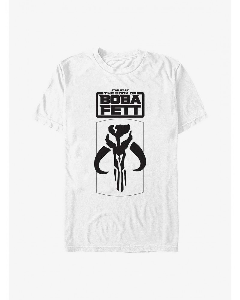 Star Wars The Book Of Boba Fett Mandalorian Skull Logo T-Shirt $9.80 T-Shirts