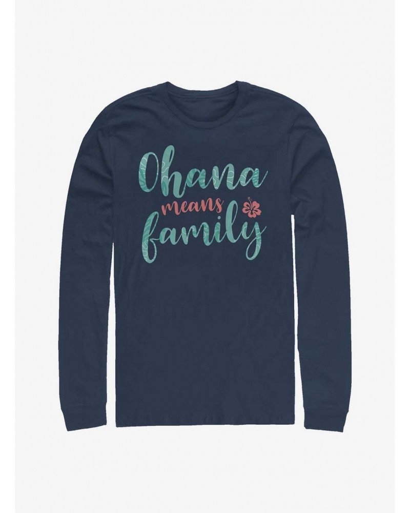 Disney Lilo & Stitch Ohana Script Long-Sleeve T-Shirt $16.45 T-Shirts