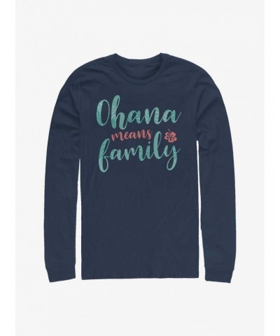 Disney Lilo & Stitch Ohana Script Long-Sleeve T-Shirt $16.45 T-Shirts