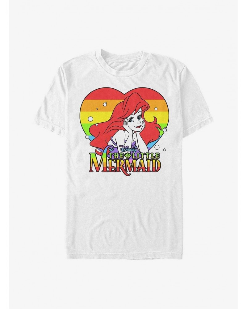 Disney The Little Mermaid Rainbow Heart Ariel T-Shirt $9.32 T-Shirts