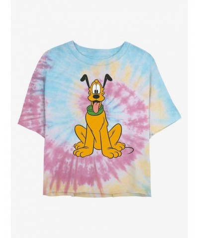 Disney Pluto Classic Pluto Tie Dye Crop Girls T-Shirt $9.68 T-Shirts