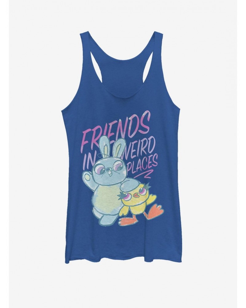 Disney Pixar Toy Story 4 Friends Sketch Girls Heathered Royal Blue Tank Top $8.81 Tops