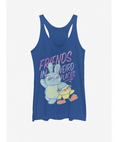 Disney Pixar Toy Story 4 Friends Sketch Girls Heathered Royal Blue Tank Top $8.81 Tops