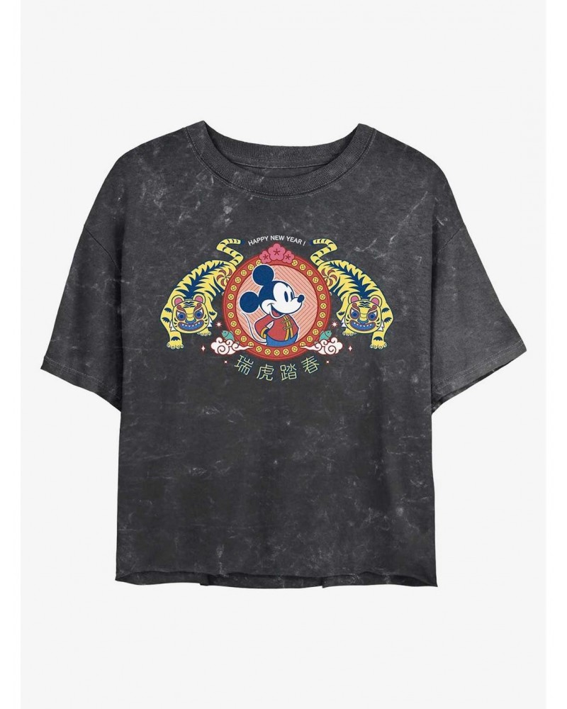 Disney Mickey Mouse Tiger King Mineral Wash Crop Girls T-Shirt $9.54 T-Shirts