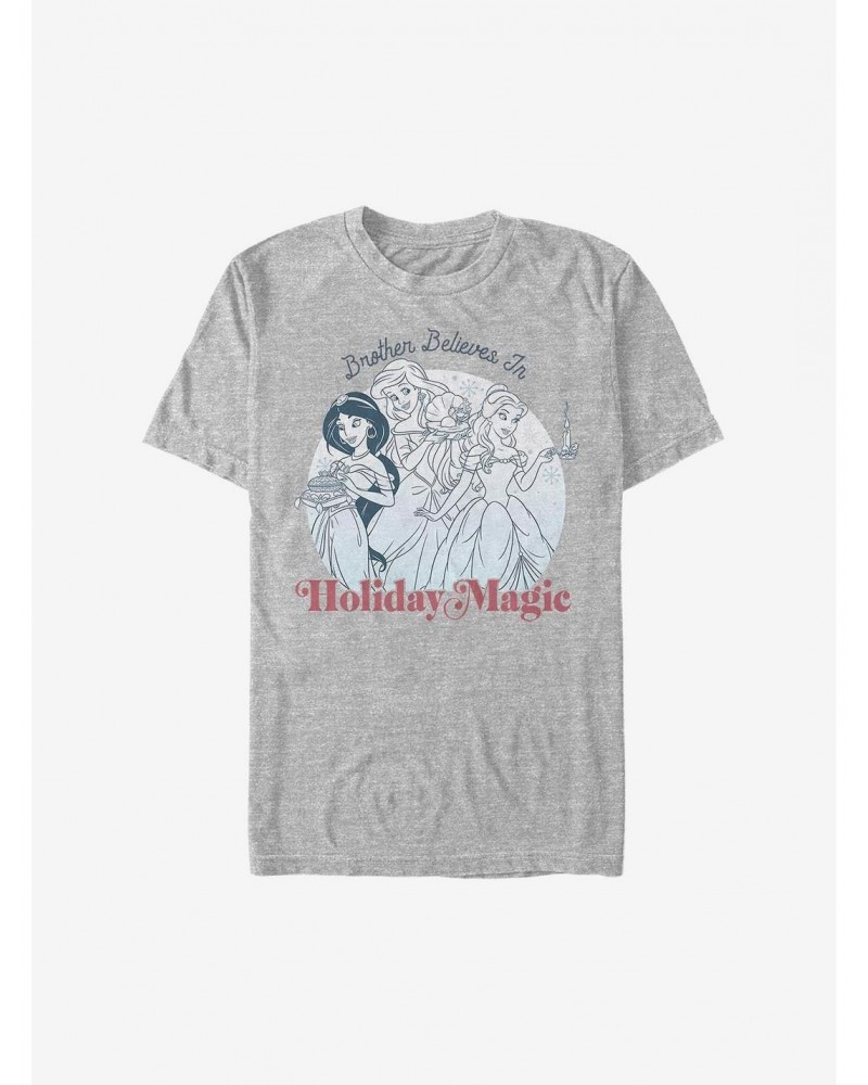 Disney Princesses Brother Believes In Holiday Magic T-Shirt $8.60 T-Shirts