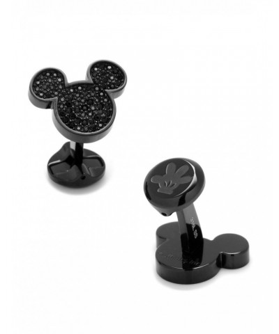 Disney Mickey Mouse Stainless Steel Black Pave Crystal Cufflinks $90.67 Cufflinks