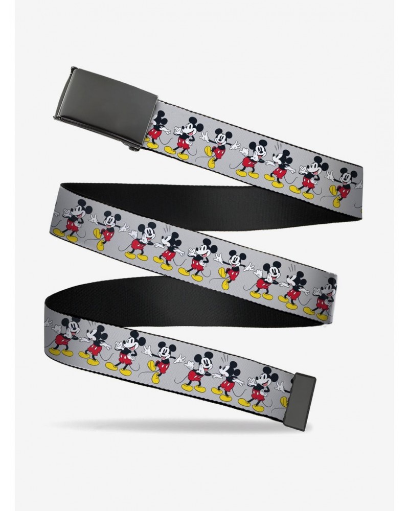 Disney Mickey Mouse Poses Gray Clamp Belt $6.99 Belts