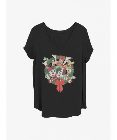 Disney Mickey Mouse Mickey Friends Wreath Girls T-Shirt Plus Size $9.25 T-Shirts