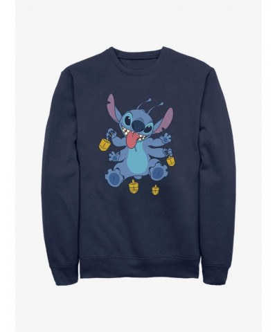 Disney Lilo & Stitch Hanukkah Spinning Dreidels Sweatshirt $12.55 Sweatshirts