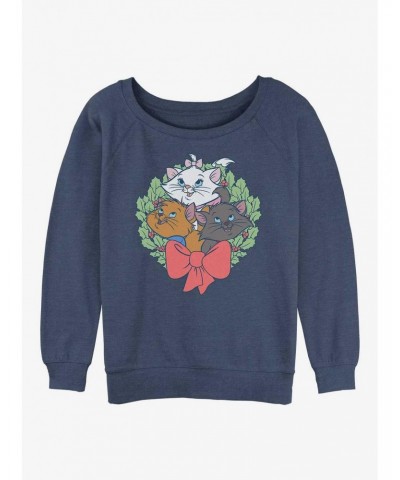 Disney The Aristocats Kitten Wreath Girls Slouchy Sweatshirt $17.34 Sweatshirts