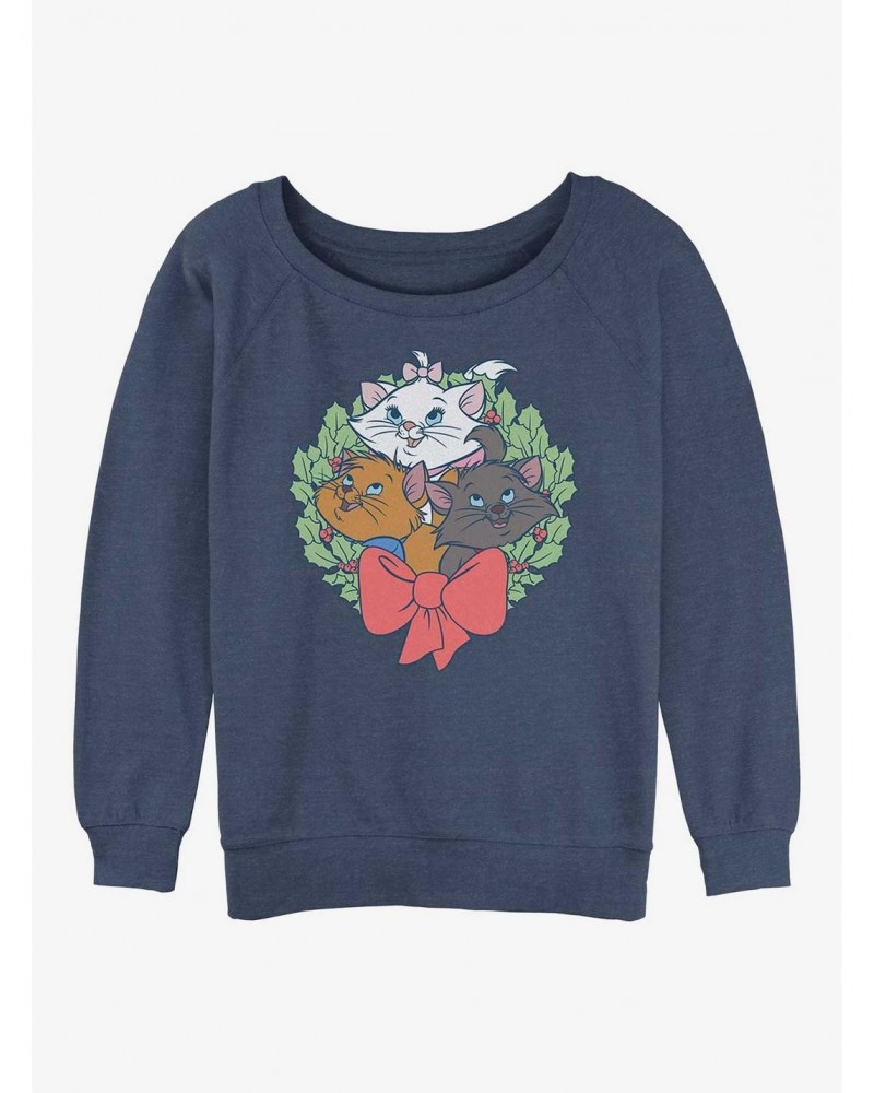 Disney The Aristocats Kitten Wreath Girls Slouchy Sweatshirt $17.34 Sweatshirts