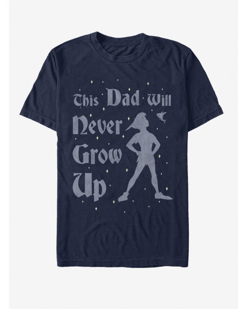 Disney Tinker Bell This Dad Will Never Grow Up T-Shirt $7.17 T-Shirts