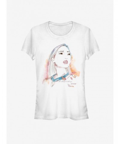 Disney Pocahontas Watercolor Pocahontas Girls T-Shirt $7.47 T-Shirts