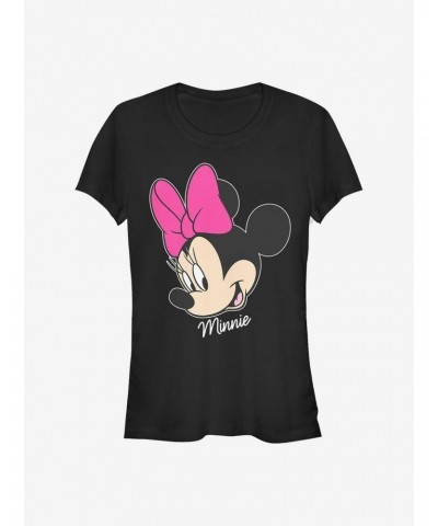 Disney Minnie Mouse Minnie Big Face Girls T-Shirt $7.97 T-Shirts