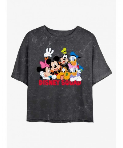 Disney Mickey Mouse Disney Squad Mineral Wash Crop Girls T-Shirt $13.87 T-Shirts