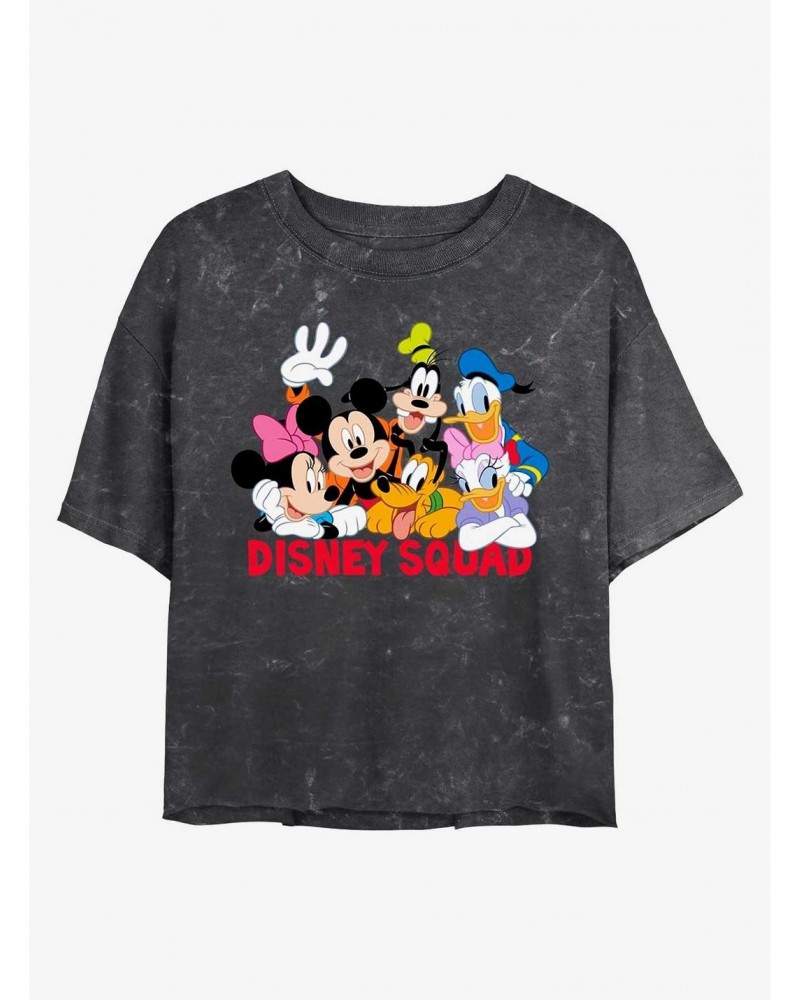 Disney Mickey Mouse Disney Squad Mineral Wash Crop Girls T-Shirt $13.87 T-Shirts