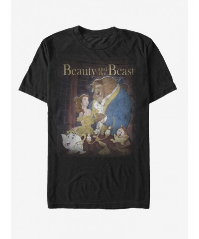 Disney Beauty And The Beast Movie Poster T-Shirt $10.52 T-Shirts