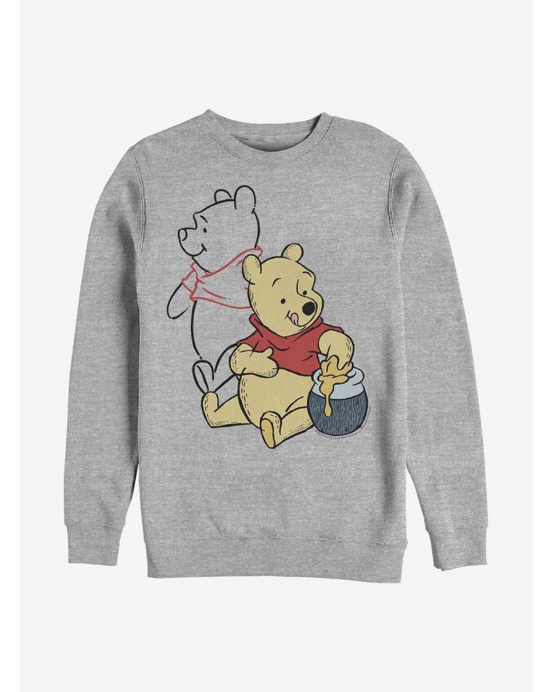 Disney Winnie The Pooh Line Art Crew Sweatshirt $18.08 Sweatshirts