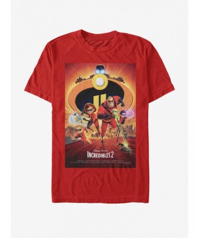 Disney Pixar The Incredibles Incredible 2 Character Poster T-Shirt $11.71 T-Shirts