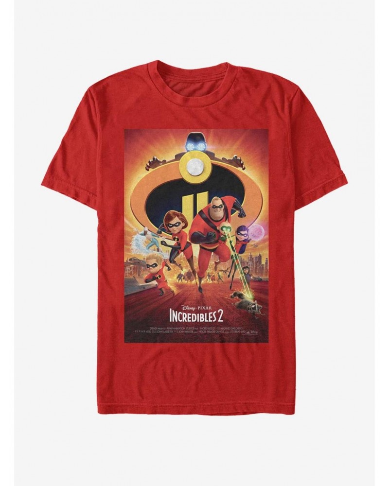 Disney Pixar The Incredibles Incredible 2 Character Poster T-Shirt $11.71 T-Shirts